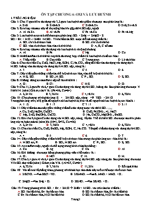Bài tập ôn tập Hóa học Lớp 10 - Chương 6 Oxi và lưu huỳnh